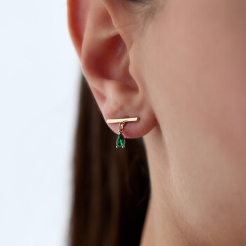 Yeşil vidalı küpe - Garo (1)