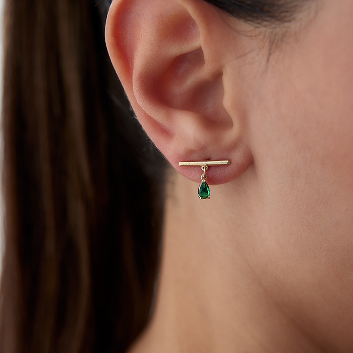 Yeşil vidalı küpe - Garo