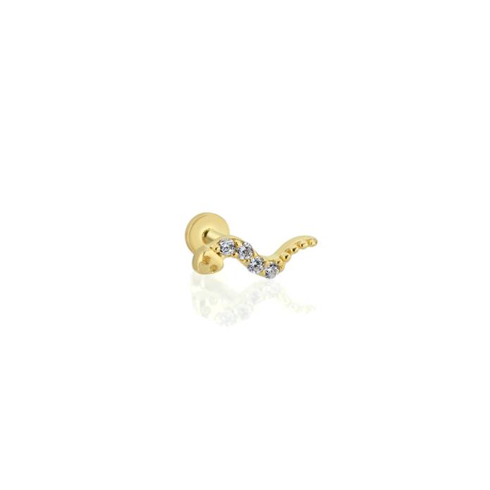 Yılan Model Taşlı Tragus Piercing - 1