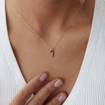 Yılbaşı Baston Şeker Kolye - 1