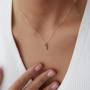 Yılbaşı Baston Şeker Kolye - 2