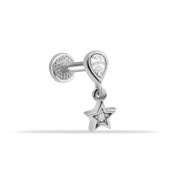 Yıldız Damla Taş Sallantılı Minimal Tragus Piercing - Dianora (1)