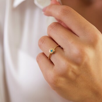 Yıldız Desen Firuze Yüzük - Ali Altınbas