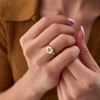 Yıldız Detay Şovalye Yüzük - Rayna (1)