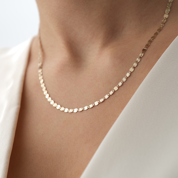 Yıldız Detaylı Yuvarlak Zincir Altın Kolye - 3