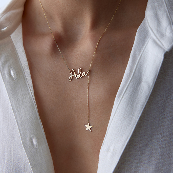 Yıldız Sallantılı İsim Kolye - Özkonak