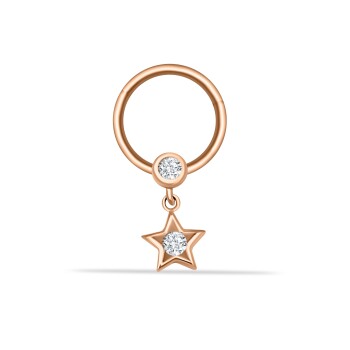 Yıldız Sallantılı Minimal Halka Piercing - Dianora