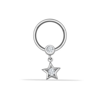 Yıldız Sallantılı Minimal Halka Piercing - Dianora (1)
