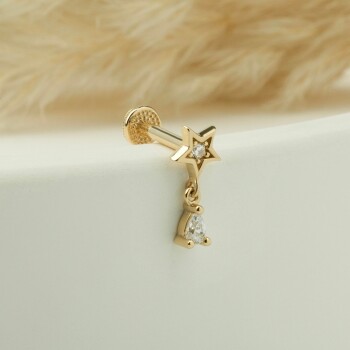 Yıldız Taş Sallantılı Minimal Tragus Piercing - Dianora (1)