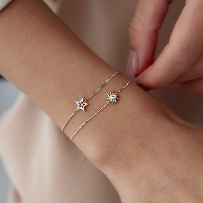 Yıldız ve Güneş İkili Bileklik - Rayna