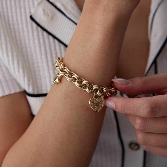 Yıldız ve Kalp Charm Bileklik - Reha