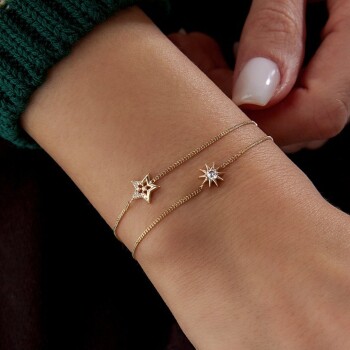 Yıldız ve Kutup Yıldızı İkili Bileklik - Rayna