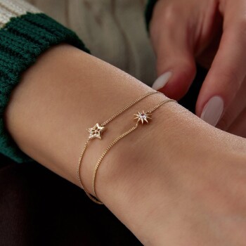 Yıldız ve Kutup Yıldızı İkili Bileklik - Rayna (1)