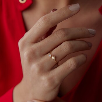 Yıldız ve Tektaş Yüzük - Nüans