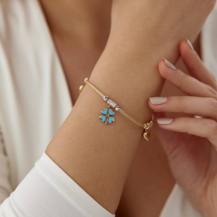 Yonca ve Kalp Charmlı Bileklik - 2