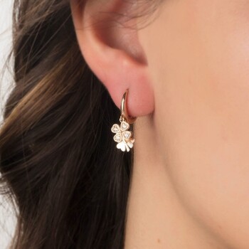 Yoncalı Halka Sallantılı Küpe - CNR