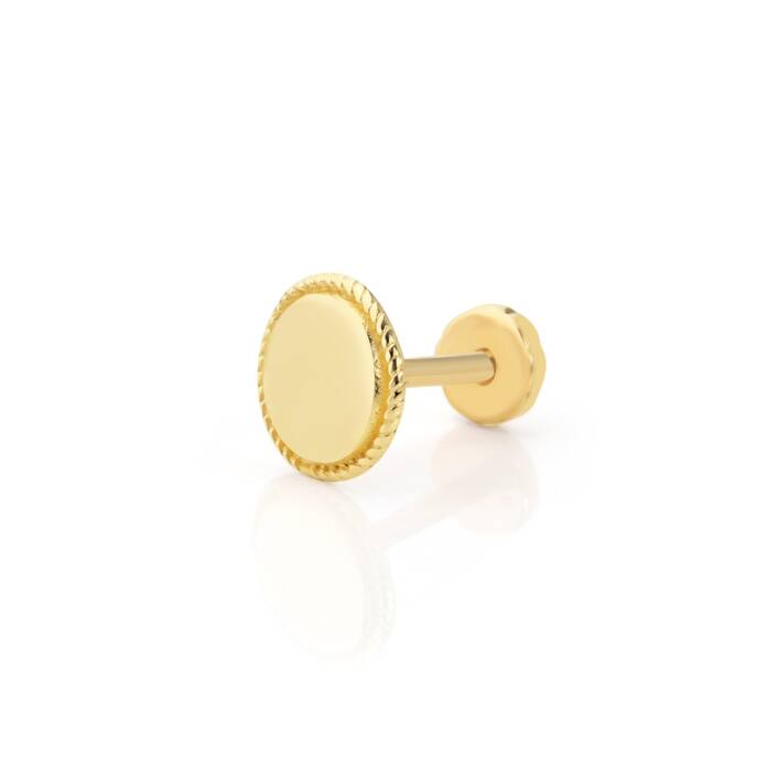 Yuvarlak İşleme Detaylı Tragus Piercing - 1