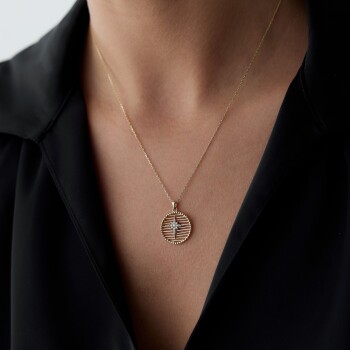 Yuvarlak Izgara Kutup Yıldızı kolye - Rayna