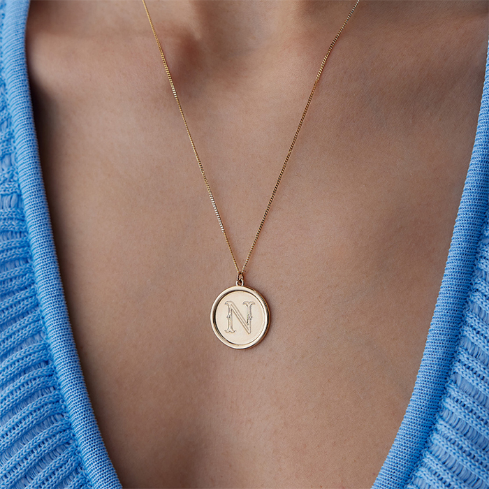 Yuvarlak Plaka Harf Kolye - İnka (1)