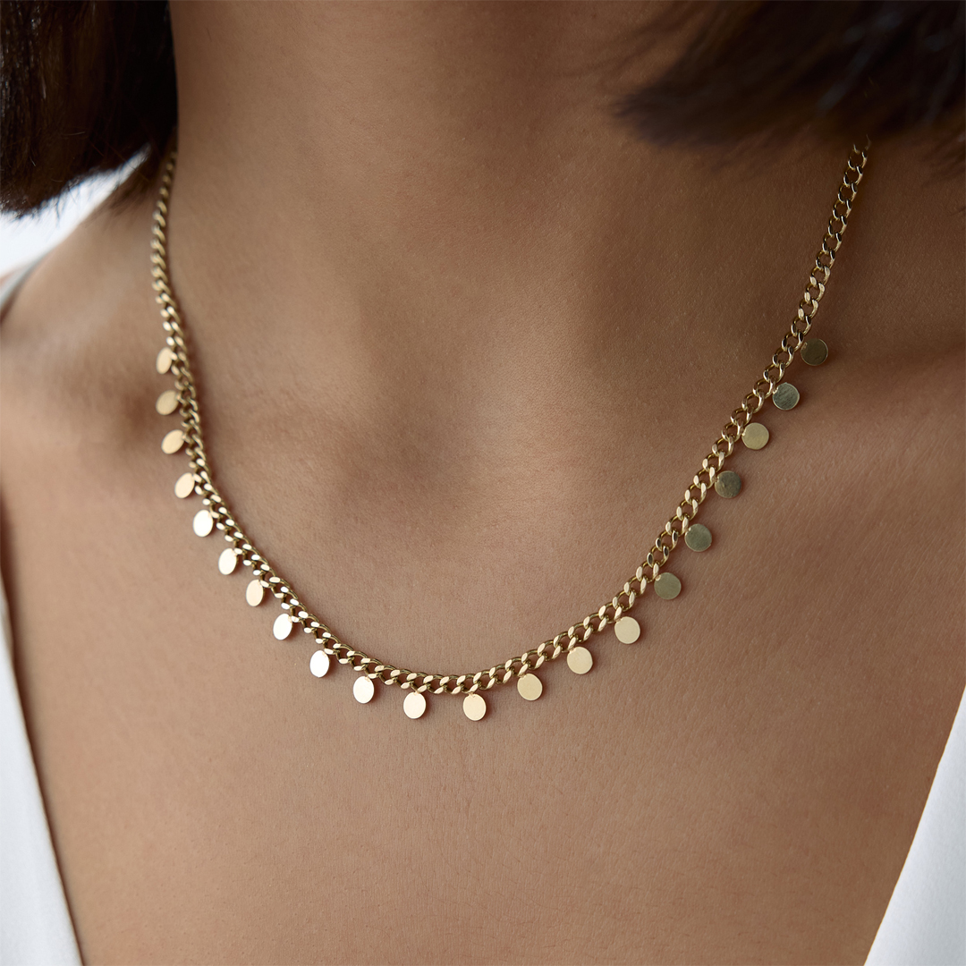 Yuvarlak Pullu Gurmet Kolye - 1