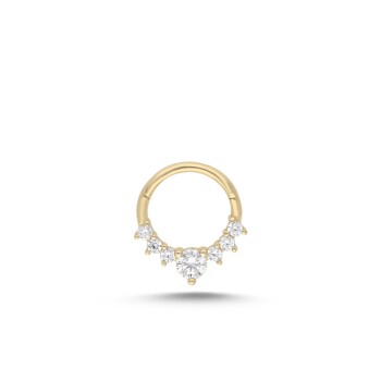 Yuvarlak Taşlı Helix Piercing - Alen