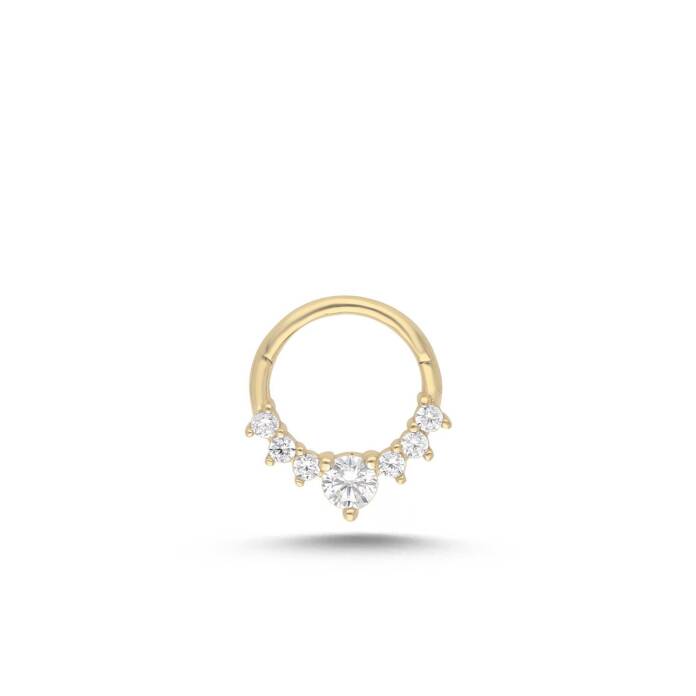 Yuvarlak Taşlı Helix Piercing - 1