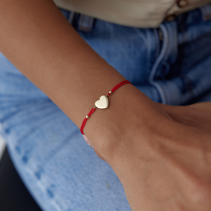 Zarif İpli Kalp Bileklik - Milades