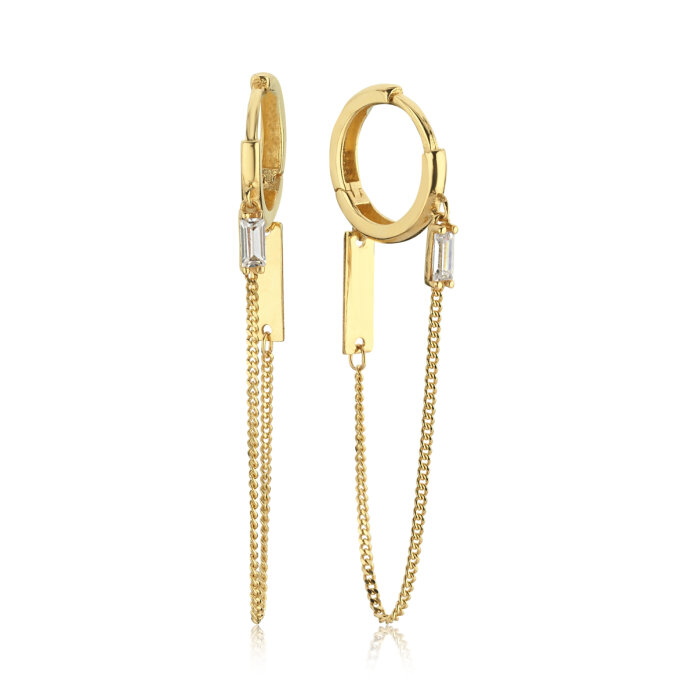 Zincir Sallantılı Baget Küpe - 3