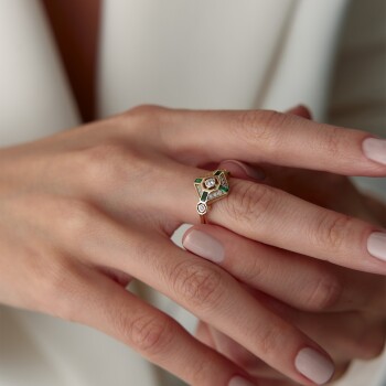 Zümrüt Bagetli Yüzük - Cemart (1)