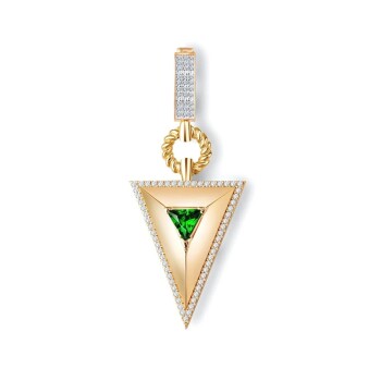 Zümrüt Taşlı Üçgen Charm - Ema