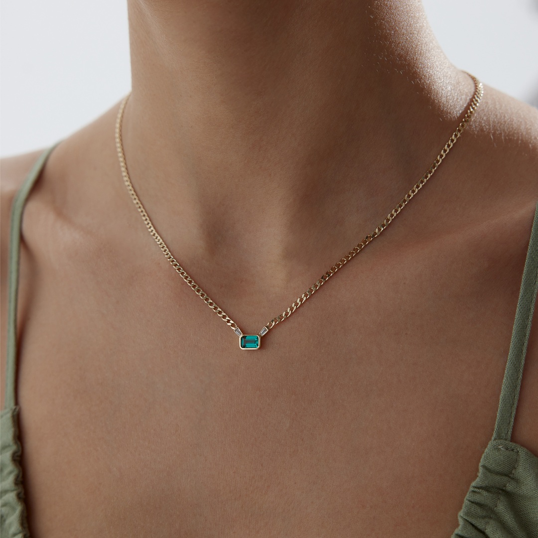 Zümrüt Yeşili Suva Gurmet Kolye - 1