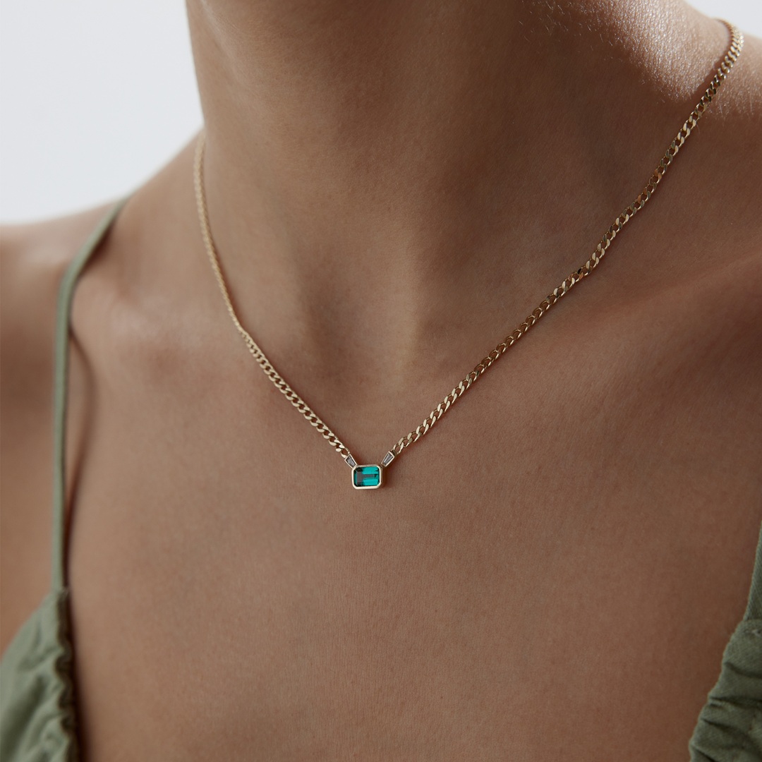 Zümrüt Yeşili Suva Gurmet Kolye - 2